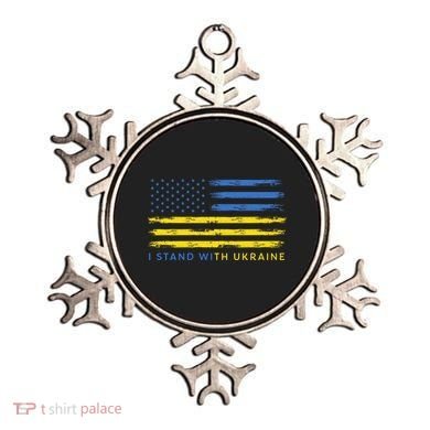 Support Ukrainian American Flag I Stand With Ukraine Gift Ornament