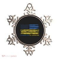 Support Ukrainian American Flag I Stand With Ukraine Gift Ornament thumb 0
