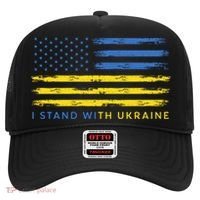 Support Ukrainian American Flag I Stand With Ukraine Gift Hat thumb 0