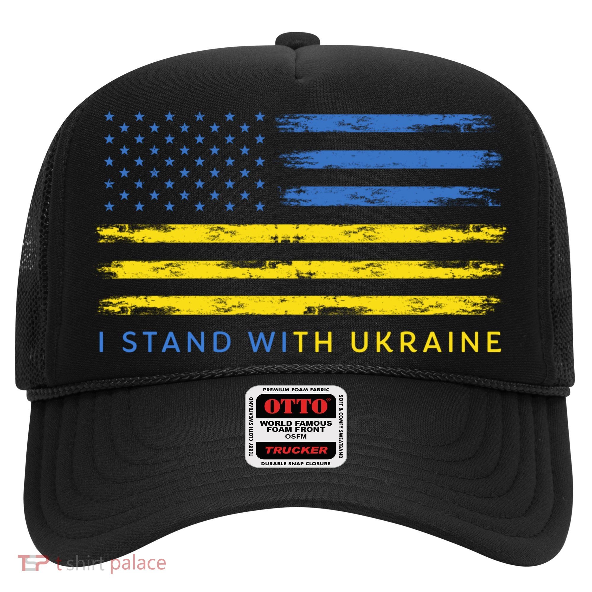 Support Ukrainian American Flag I Stand With Ukraine Gift Hat