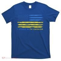Support Ukrainian American Flag I Stand With Ukraine Gift T-Shirt thumb 0
