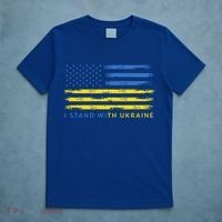 Support Ukrainian American Flag I Stand With Ukraine Gift T-Shirt thumb 5