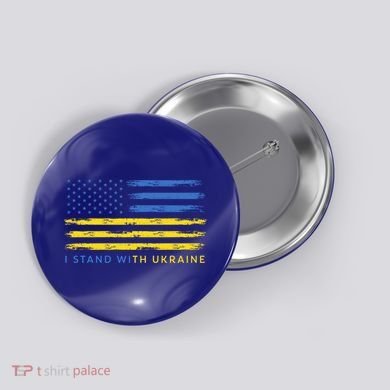 Support Ukrainian American Flag I Stand With Ukraine Gift Button