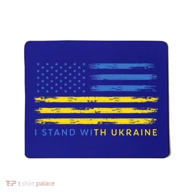 Support Ukrainian American Flag I Stand With Ukraine Gift Mousepad