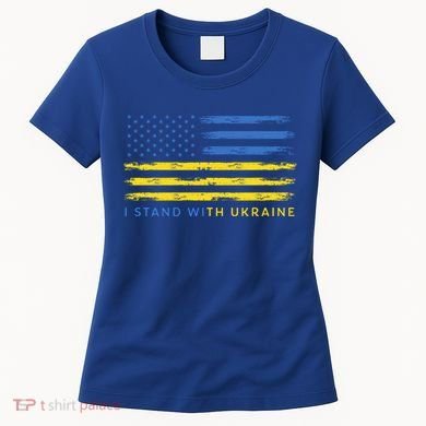 Support Ukrainian American Flag I Stand With Ukraine Gift Women's T-Shirt
