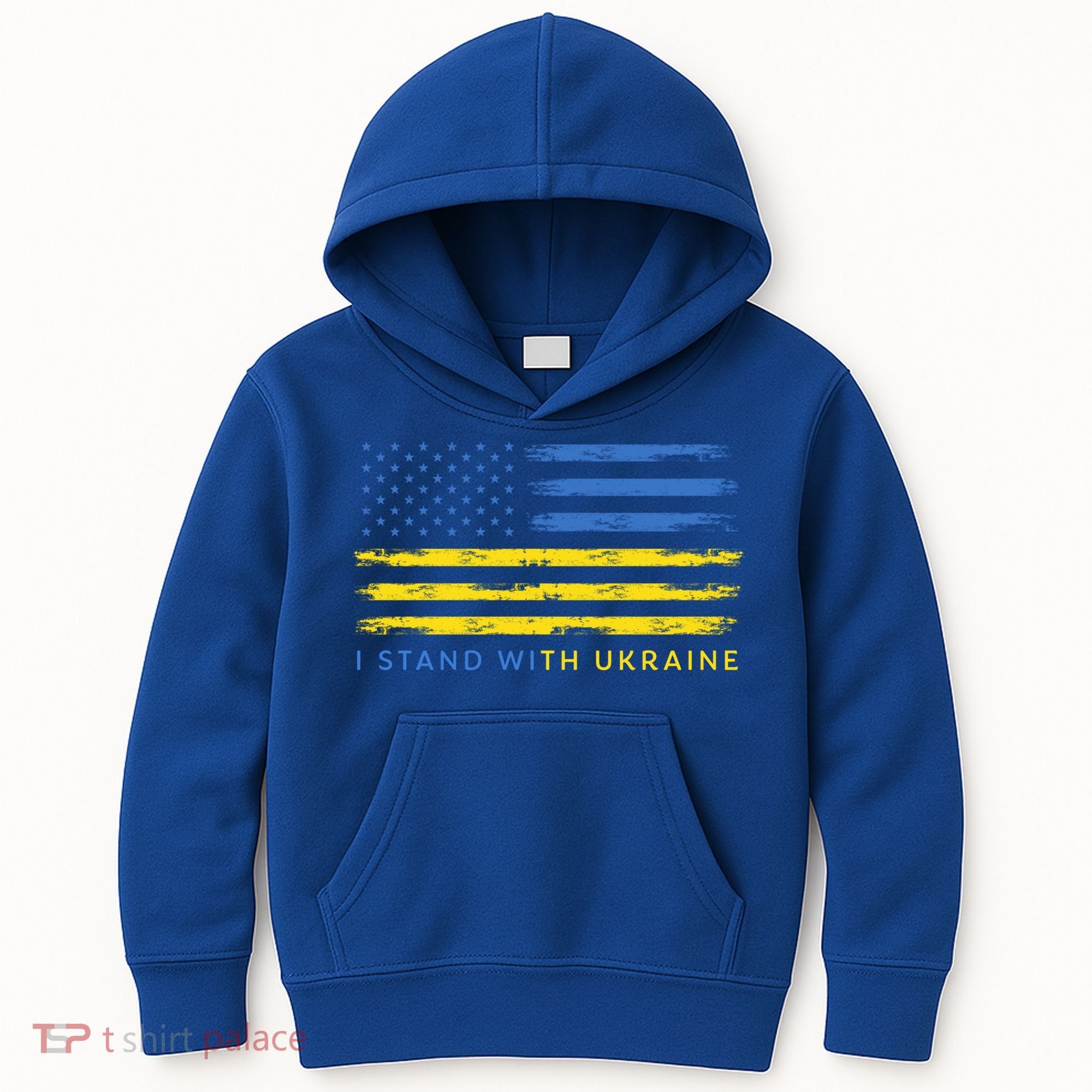 Support Ukrainian American Flag I Stand With Ukraine Gift Kids Hoodie
