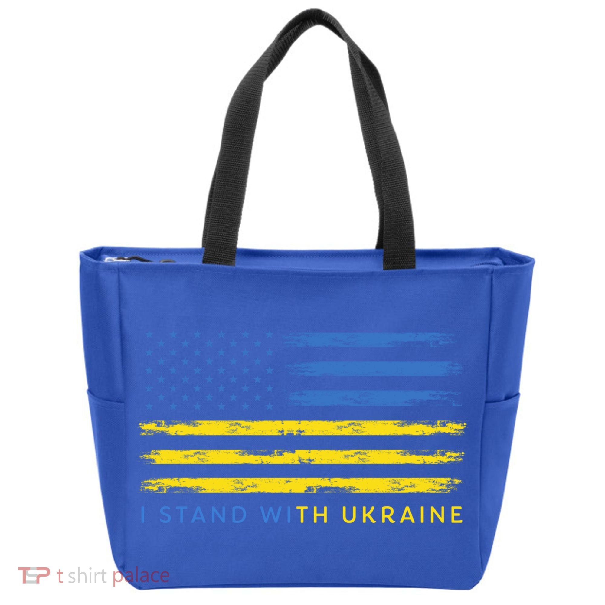 Support Ukrainian American Flag I Stand With Ukraine Gift Tote Bag