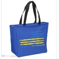 Support Ukrainian American Flag I Stand With Ukraine Gift Tote Bag thumb 2
