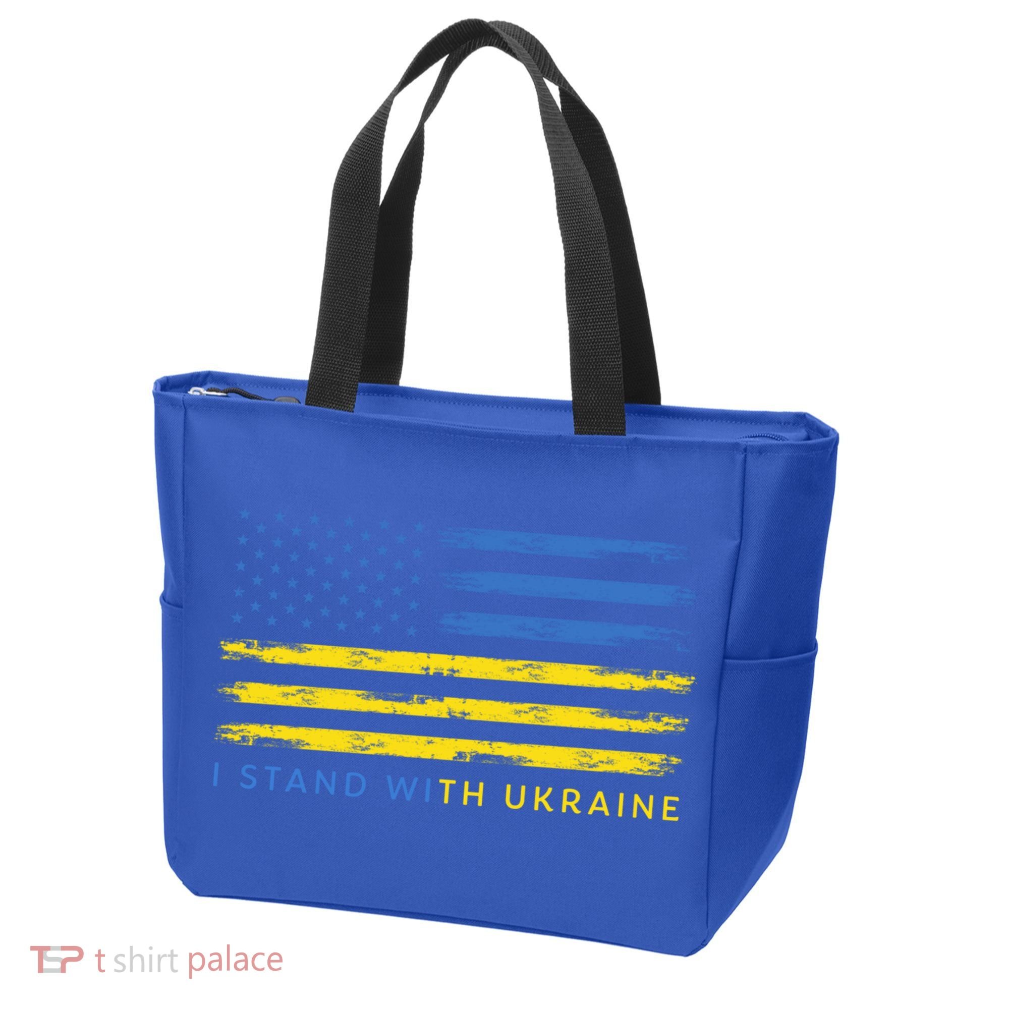 Support Ukrainian American Flag I Stand With Ukraine Gift Tote Bag