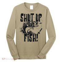 Shut Up And Fish Funny Fishing Long Sleeve Shirt thumb 0