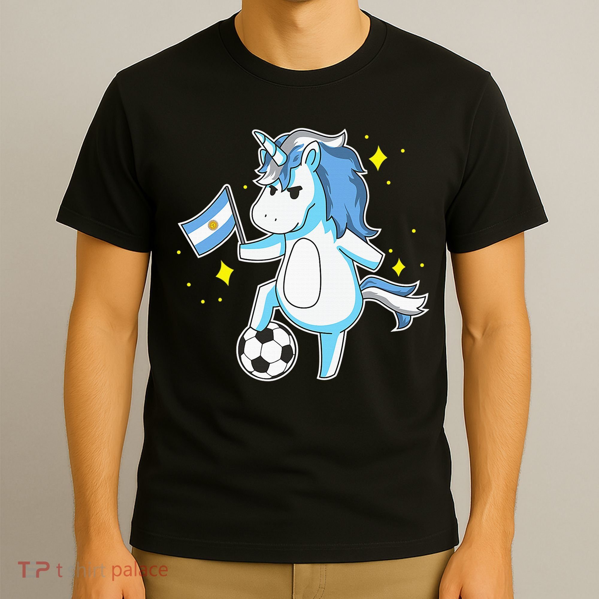 Soccer Unicorn Argentina Jersey Shirt Argentinian Football T-Shirt