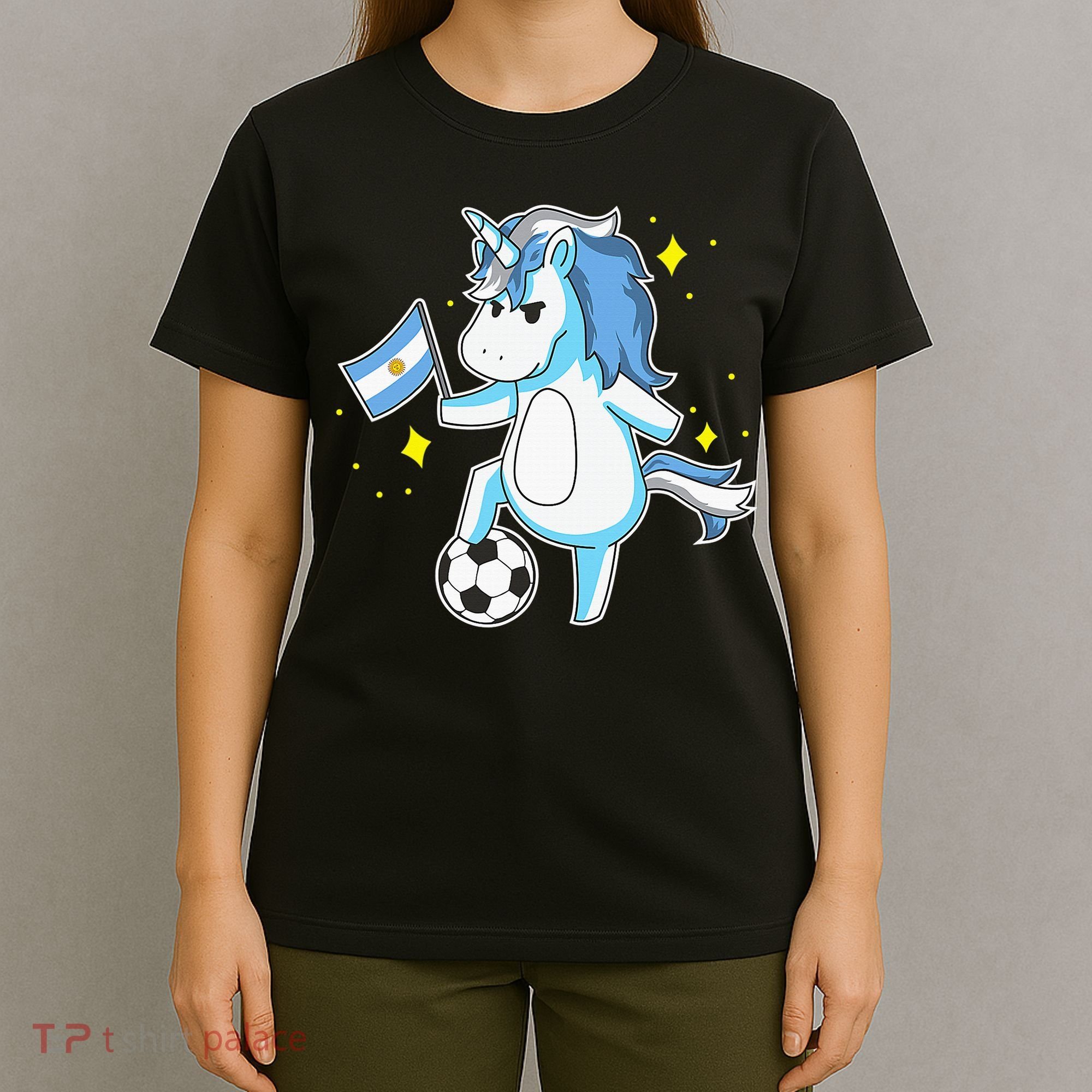 Soccer Unicorn Argentina Jersey Shirt Argentinian Football T-Shirt