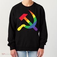 Soviet Union Communist Flag Hammer And Sickle Lgbtq Rainbow Gift Women's Sweatshirt thumb 0