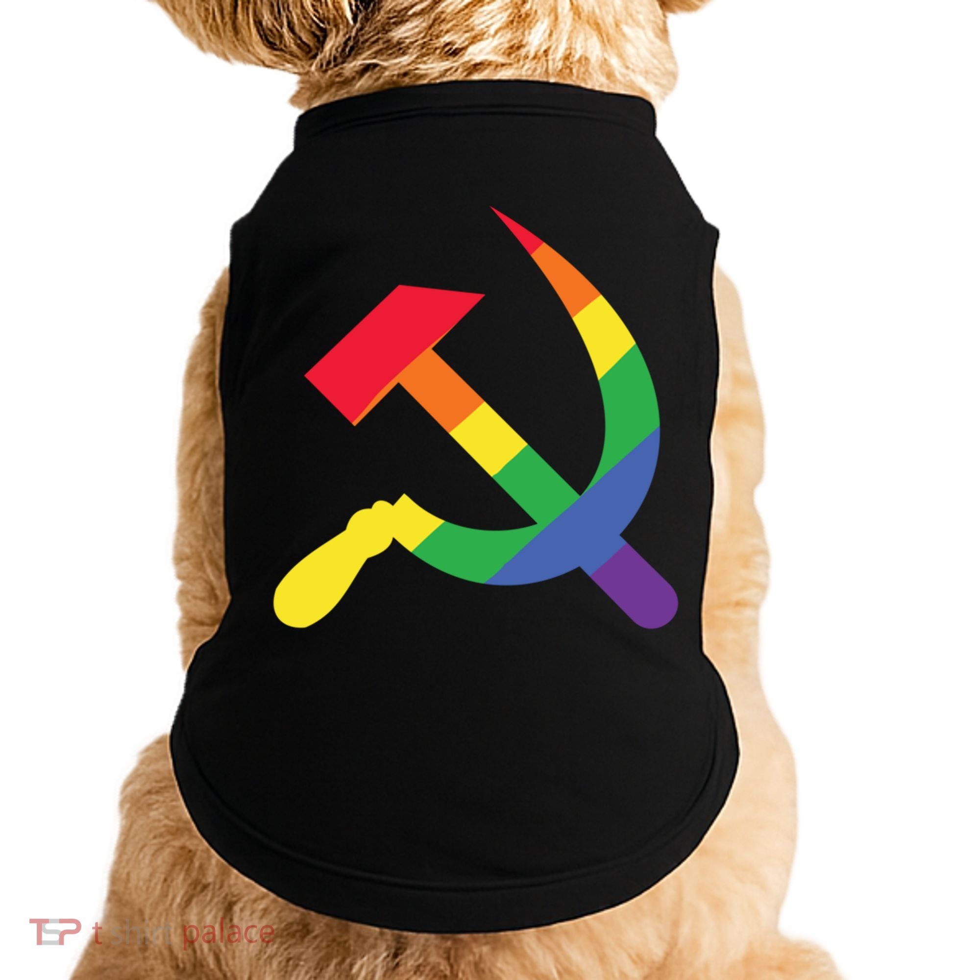 Soviet Union Communist Flag Hammer And Sickle Lgbtq Rainbow Gift Doggie Tank