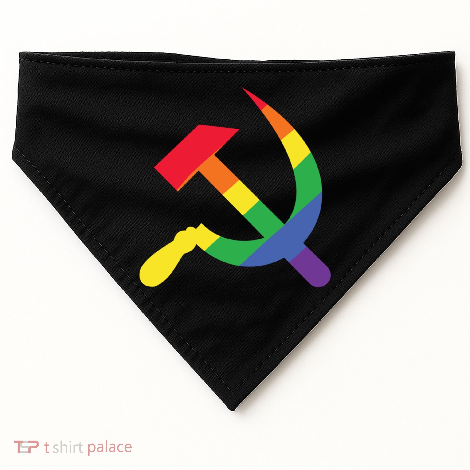 Soviet Union Communist Flag Hammer And Sickle Lgbtq Rainbow Gift USA-Made Doggie Bandana