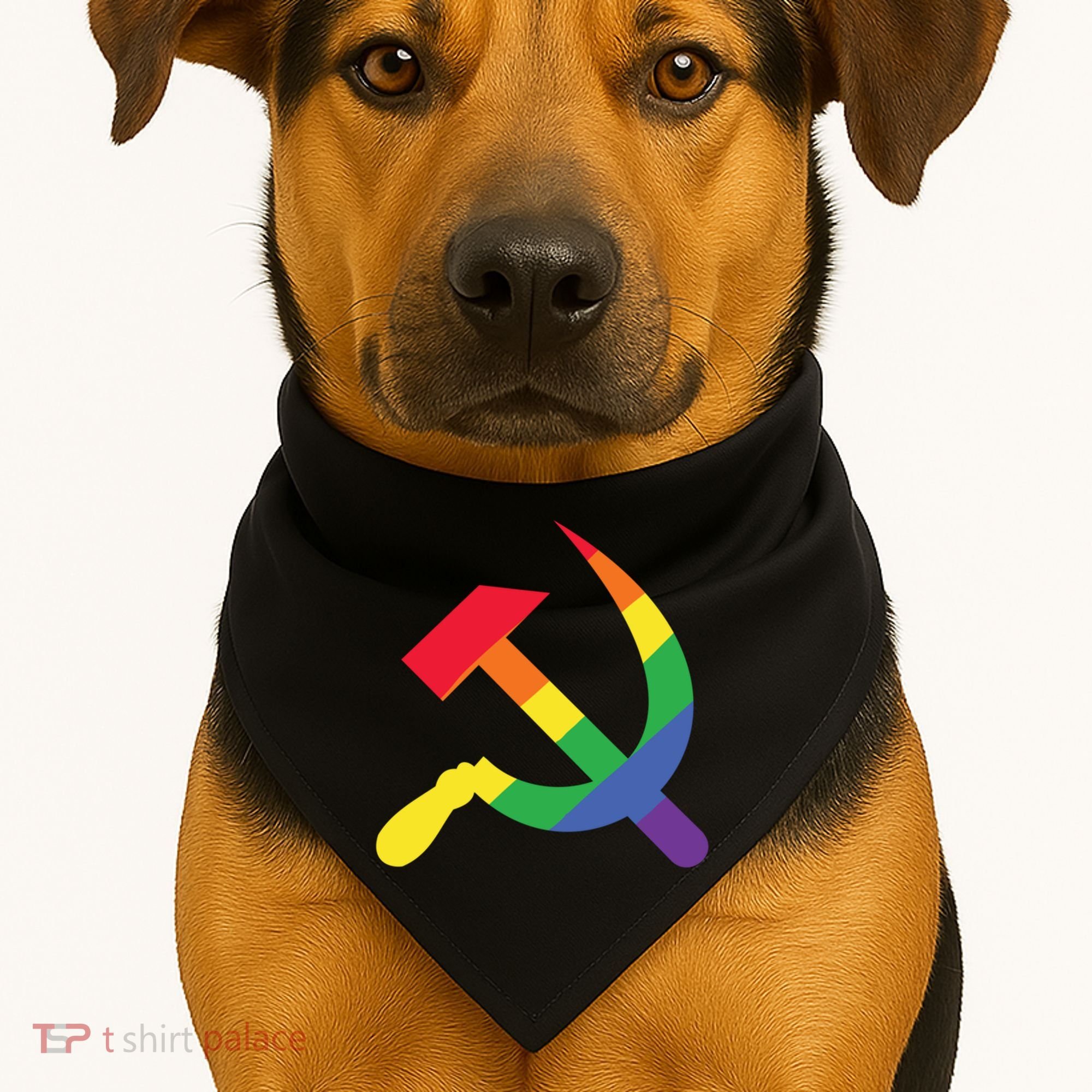 Soviet Union Communist Flag Hammer And Sickle Lgbtq Rainbow Gift USA-Made Doggie Bandana