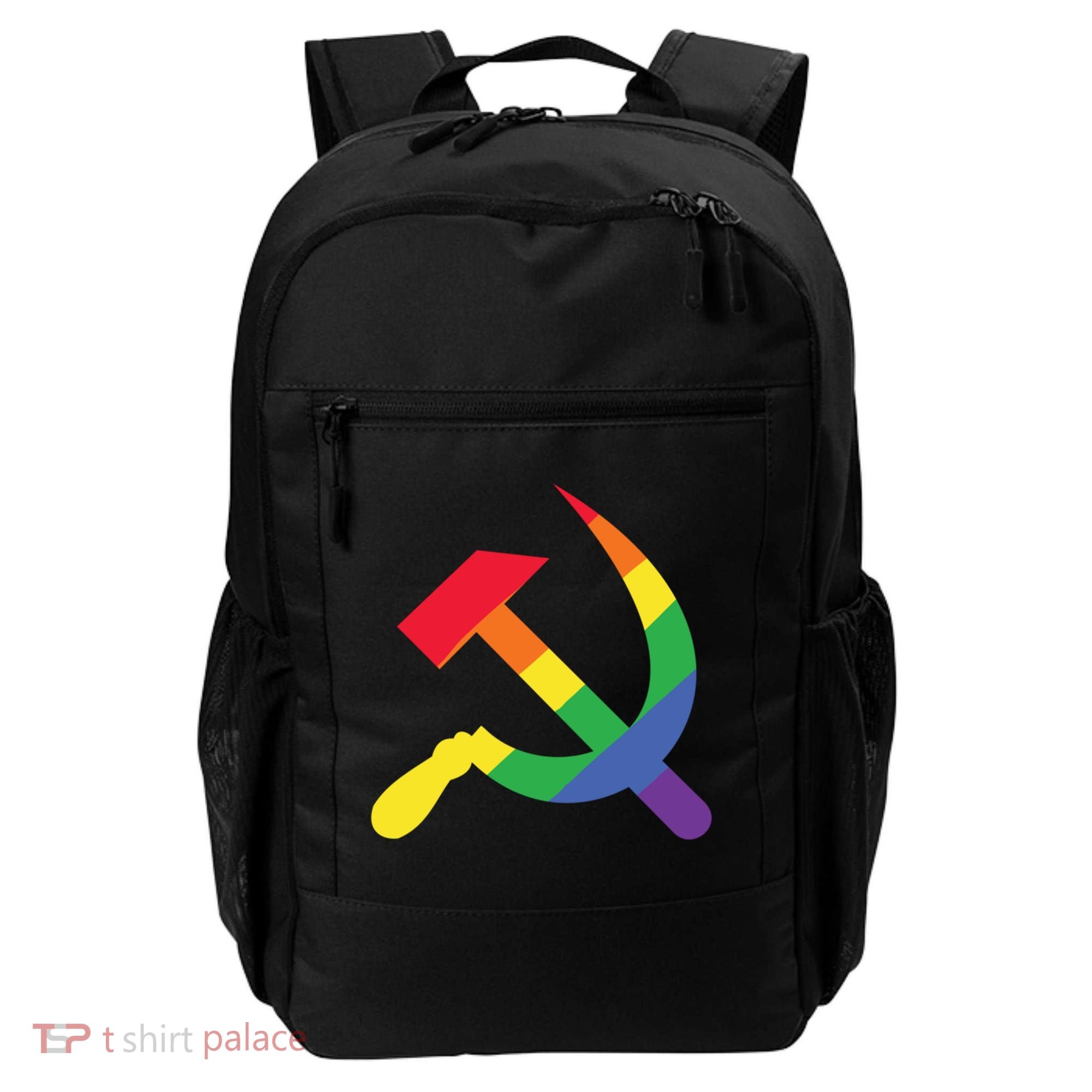 Soviet Union Communist Flag Hammer And Sickle Lgbtq Rainbow Gift Backpack