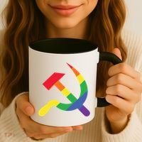 Soviet Union Communist Flag Hammer And Sickle Lgbtq Rainbow Gift Coffee Mug thumb 3