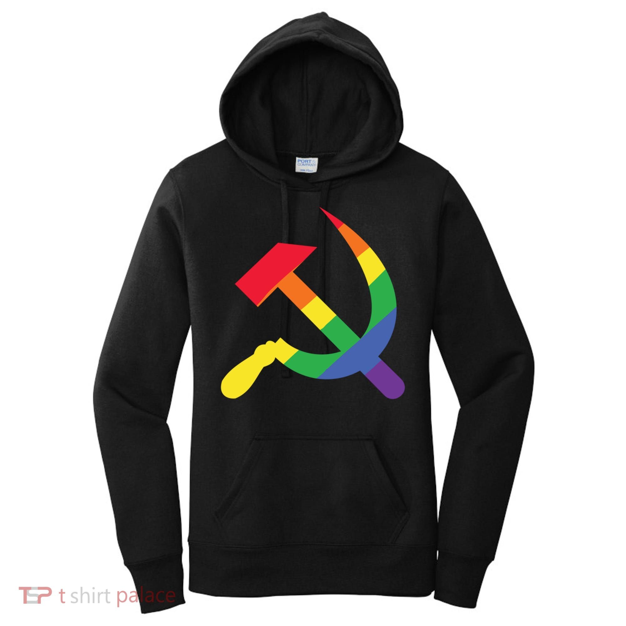 Soviet Union Communist Flag Hammer And Sickle Lgbtq Rainbow Gift Women's Hoodie