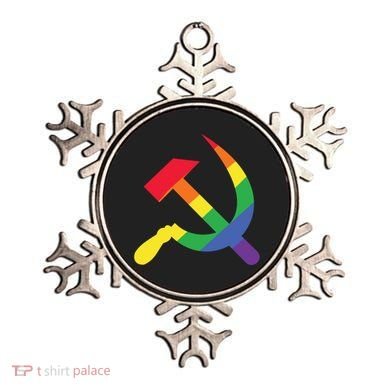 Soviet Union Communist Flag Hammer And Sickle Lgbtq Rainbow Gift Ornament