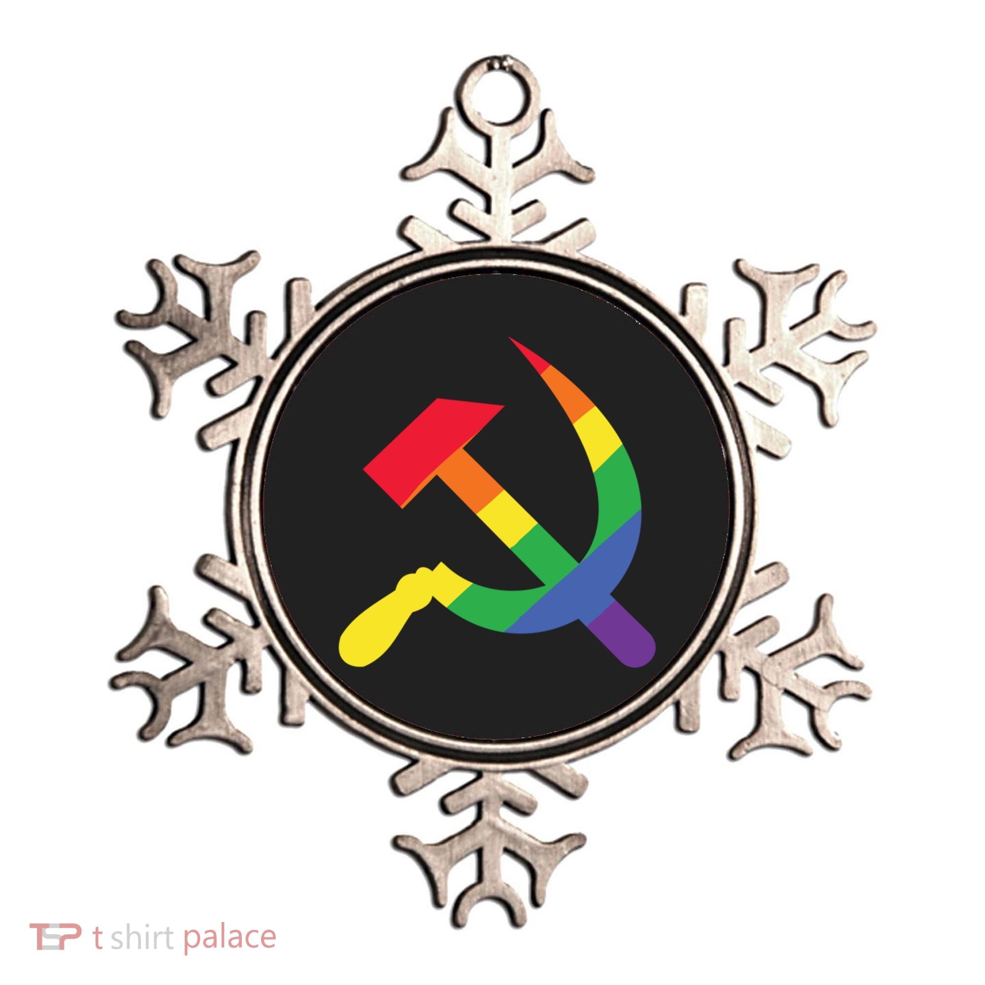 Soviet Union Communist Flag Hammer And Sickle Lgbtq Rainbow Gift Ornament