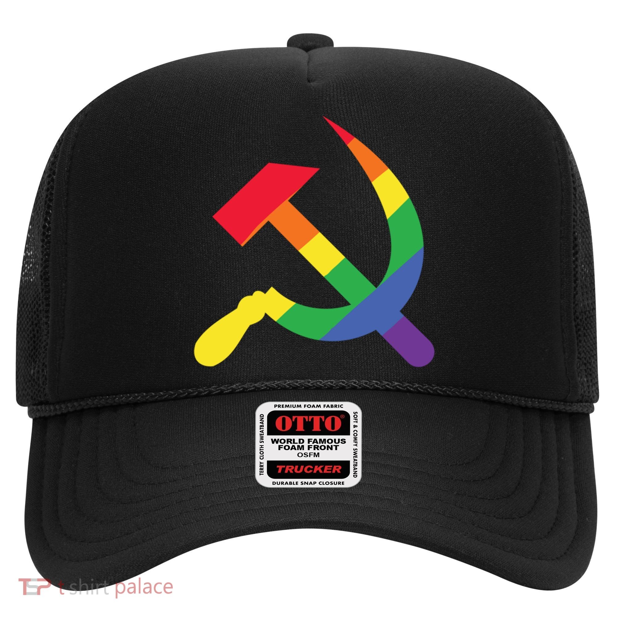 Soviet Union Communist Flag Hammer And Sickle Lgbtq Rainbow Gift Hat