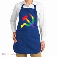 Soviet Union Communist Flag Hammer And Sickle Lgbtq Rainbow Gift Apron thumb 2