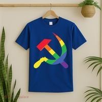 Soviet Union Communist Flag Hammer And Sickle Lgbtq Rainbow Gift T-Shirt thumb 2