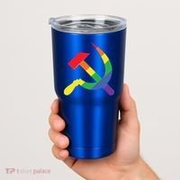 Soviet Union Communist Flag Hammer And Sickle Lgbtq Rainbow Gift Tumbler thumb 2