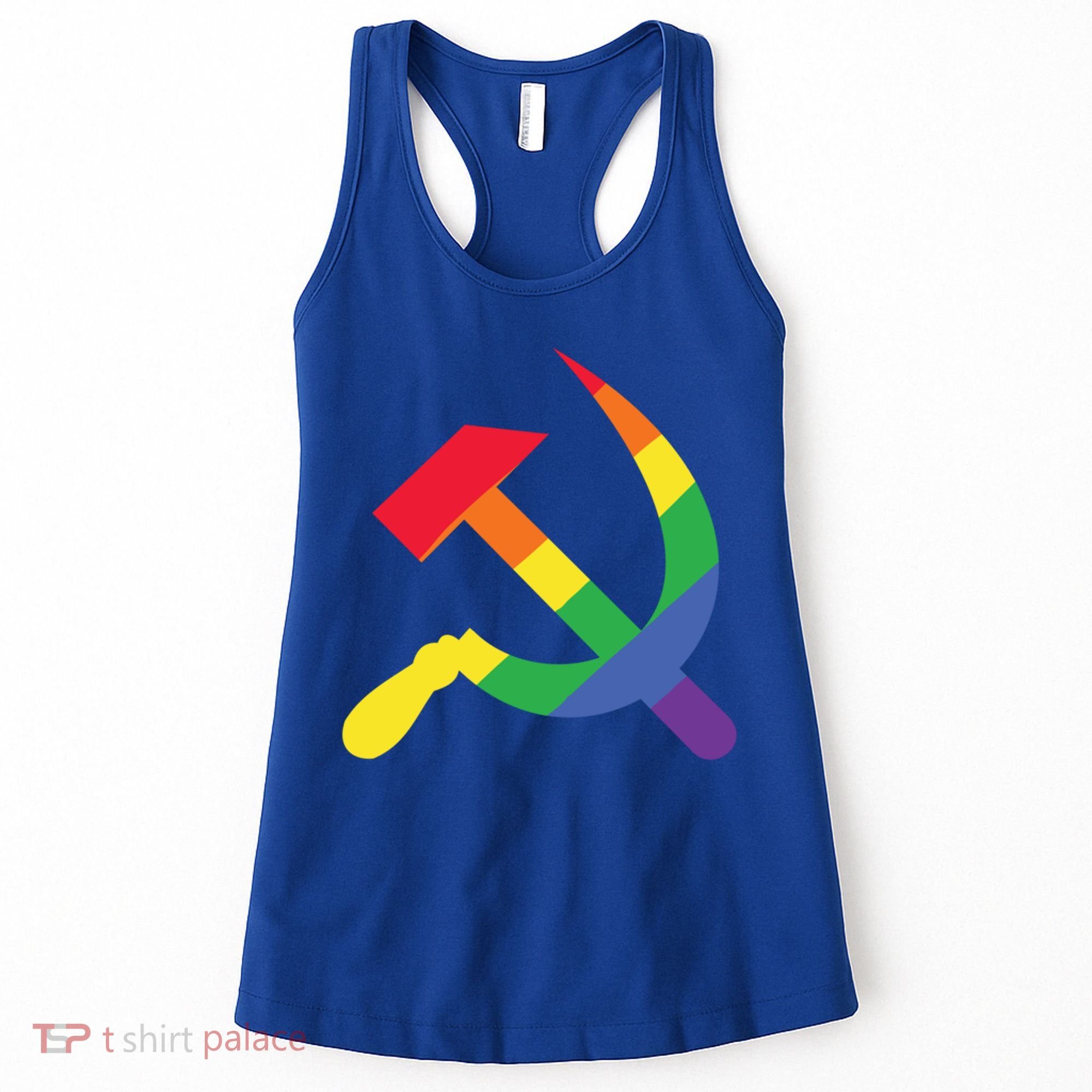 Soviet Union Communist Flag Hammer And Sickle Lgbtq Rainbow Gift Women's Tank Top