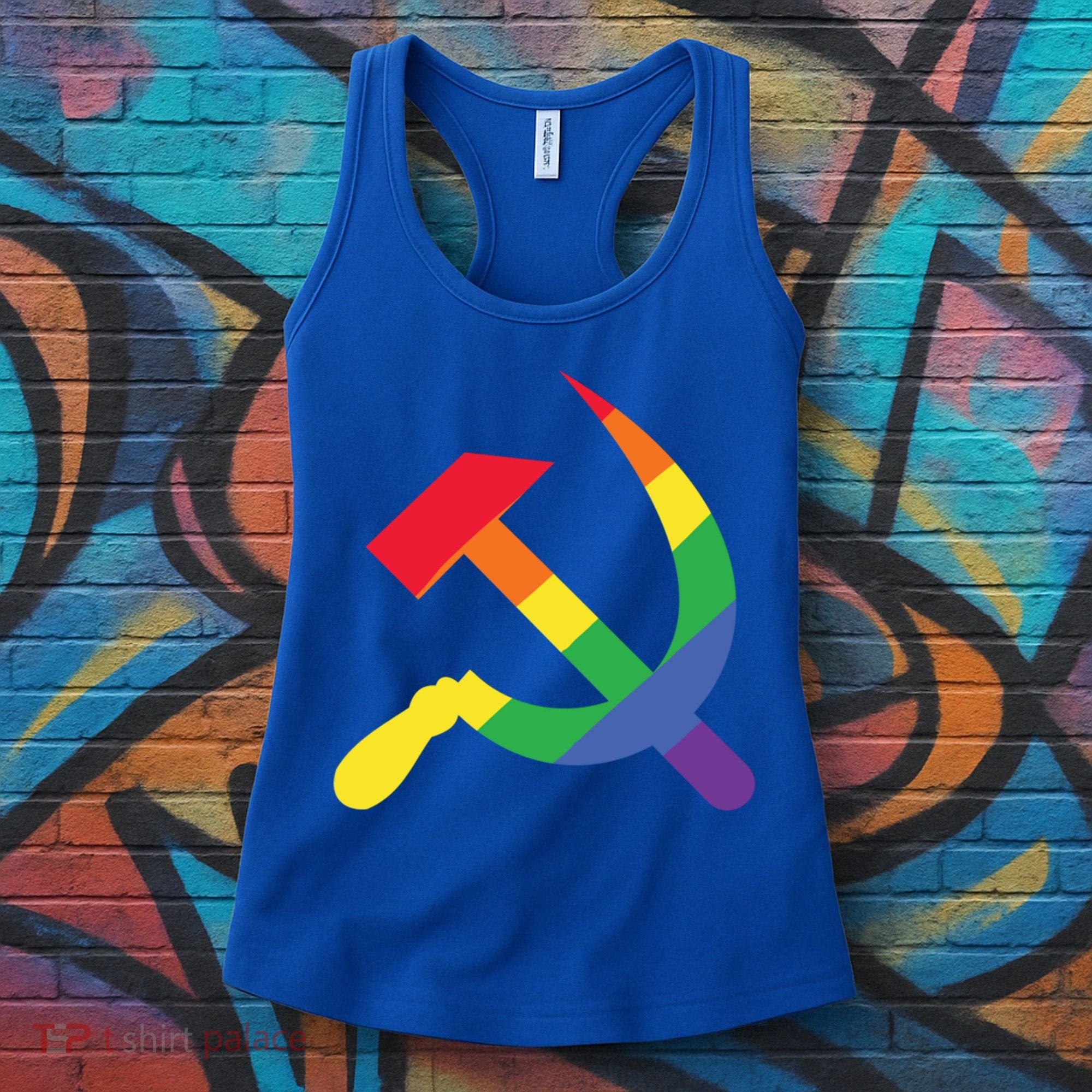 Soviet Union Communist Flag Hammer And Sickle Lgbtq Rainbow Gift Women's Tank Top