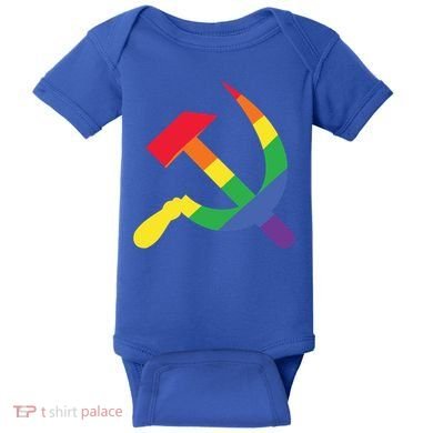 Soviet Union Communist Flag Hammer And Sickle Lgbtq Rainbow Gift Baby Bodysuit