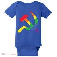 Soviet Union Communist Flag Hammer And Sickle Lgbtq Rainbow Gift Baby Bodysuit thumb 0