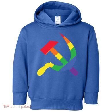 Soviet Union Communist Flag Hammer And Sickle Lgbtq Rainbow Gift Toddler Hoodie