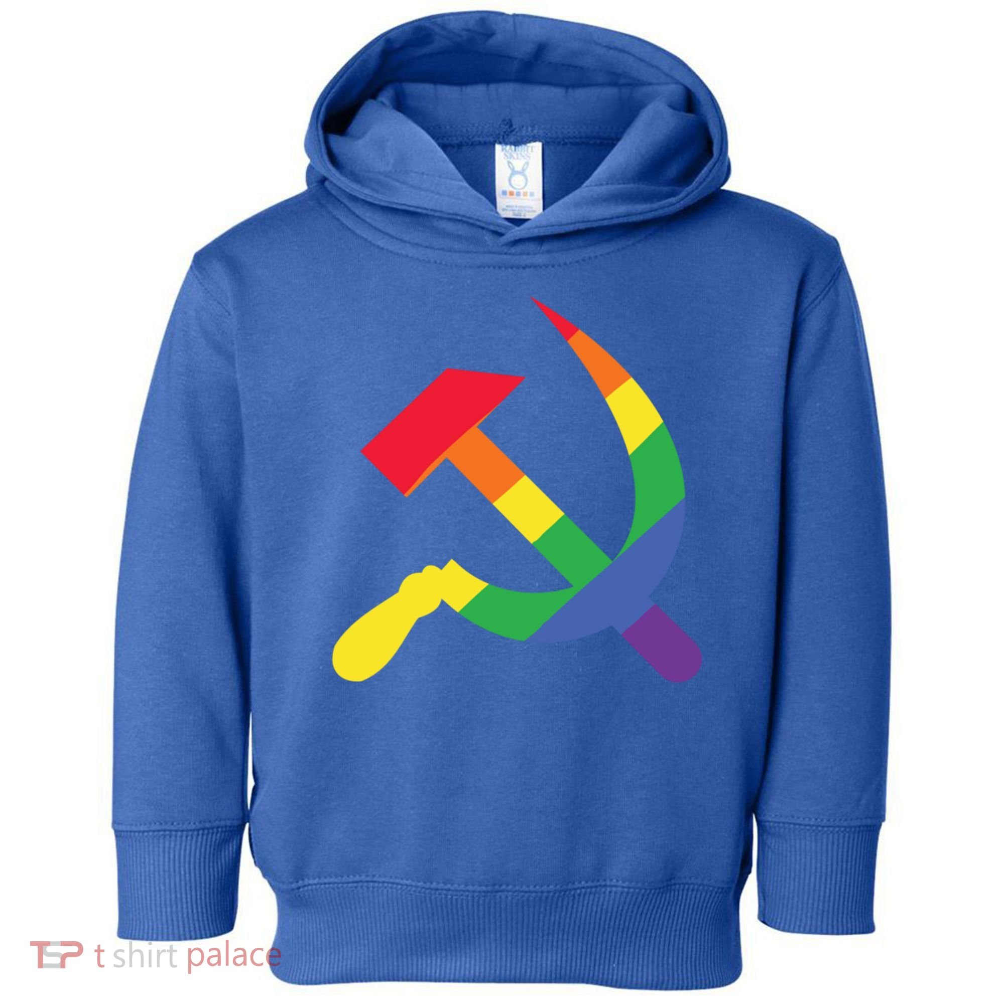 Soviet Union Communist Flag Hammer And Sickle Lgbtq Rainbow Gift Toddler Hoodie
