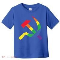 Soviet Union Communist Flag Hammer And Sickle Lgbtq Rainbow Gift Toddler T-Shirt thumb 0