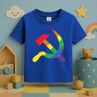 Soviet Union Communist Flag Hammer And Sickle Lgbtq Rainbow Gift Toddler T-Shirt thumb 3