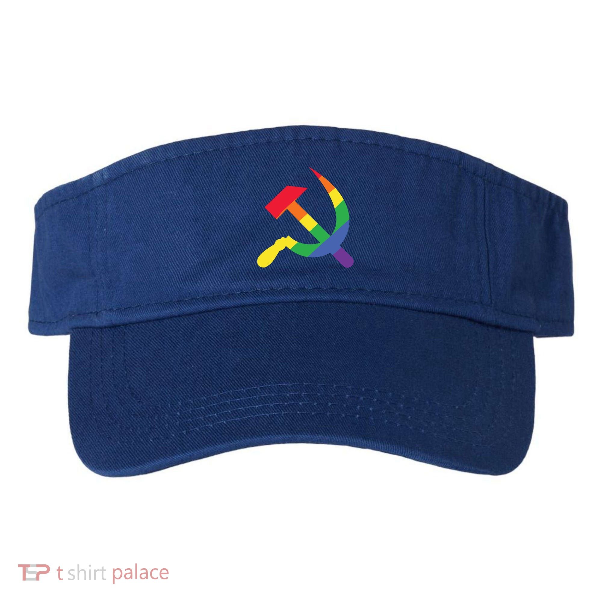 Soviet Union Communist Flag Hammer And Sickle Lgbtq Rainbow Gift Visor