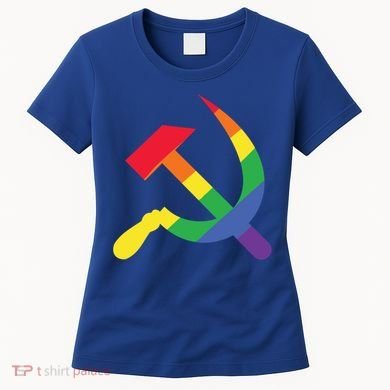 Soviet Union Communist Flag Hammer And Sickle Lgbtq Rainbow Gift Women's T-Shirt
