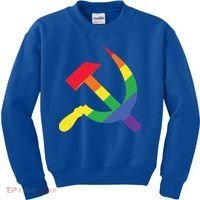 Soviet Union Communist Flag Hammer And Sickle Lgbtq Rainbow Gift Kids Sweatshirt thumb 0