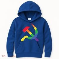 Soviet Union Communist Flag Hammer And Sickle Lgbtq Rainbow Gift Kids Hoodie thumb 0