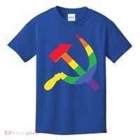 Soviet Union Communist Flag Hammer And Sickle Lgbtq Rainbow Gift Kids T-Shirt thumb 0