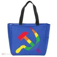 Soviet Union Communist Flag Hammer And Sickle Lgbtq Rainbow Gift Tote Bag thumb 0