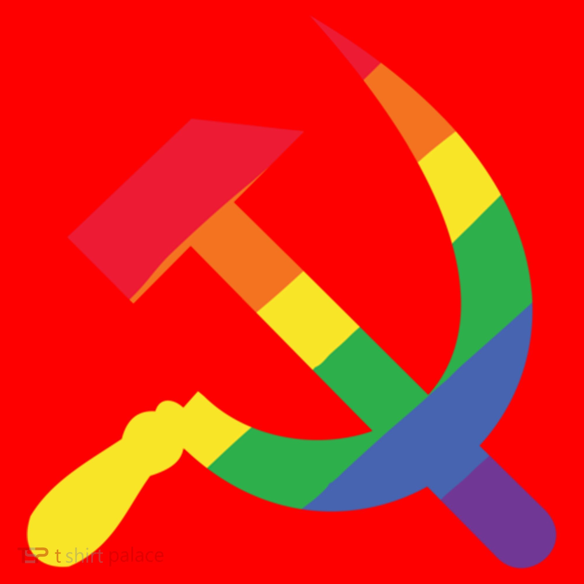 Soviet Union Communist Flag Hammer And Sickle Lgbtq Rainbow Gift Santa Hat