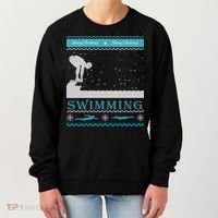Swimming Ugly Christmas Sweater For Swimmer Cool Gift Women's Sweatshirt thumb 0