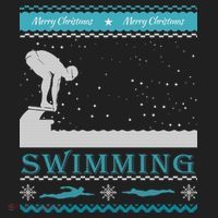 Swimming Ugly Christmas Sweater For Swimmer Cool Gift Beanie thumb 2