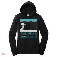 Swimming Ugly Christmas Sweater For Swimmer Cool Gift Women's Hoodie thumb 0