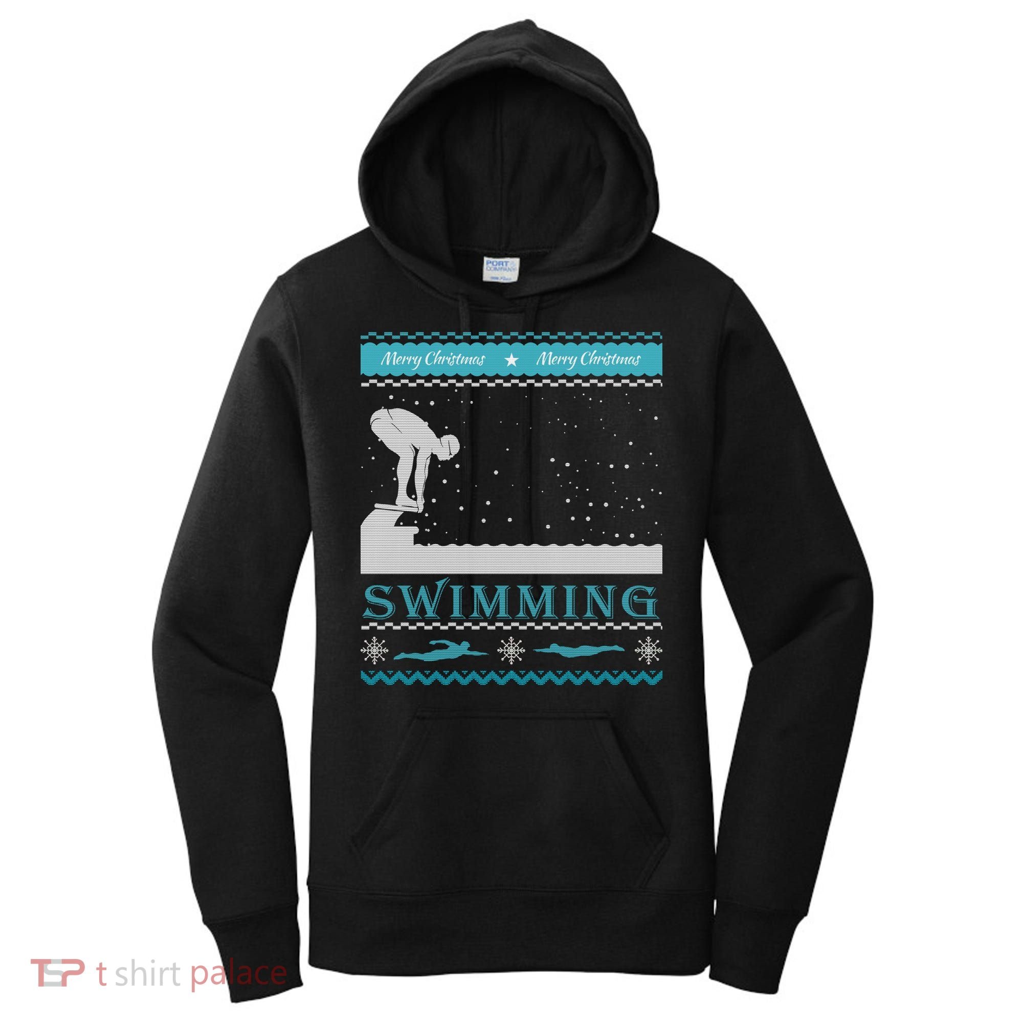 Swimming Ugly Christmas Sweater For Swimmer Cool Gift Women's Hoodie