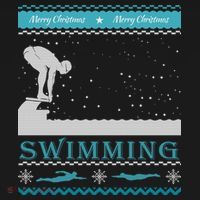 Swimming Ugly Christmas Sweater For Swimmer Cool Gift Women's Hoodie thumb 2