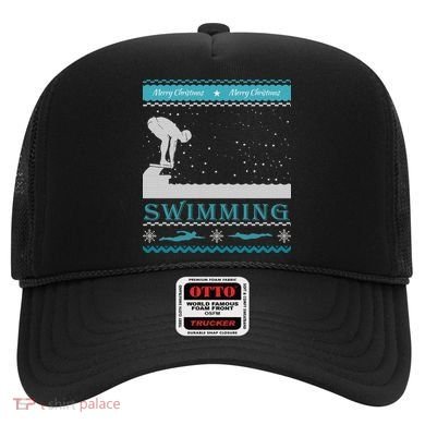 Swimming Ugly Christmas Sweater For Swimmer Cool Gift Hat